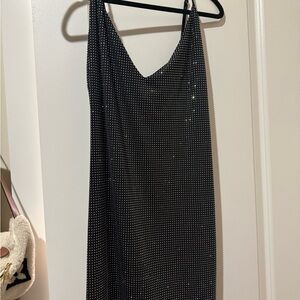 White fox Black diamond Slip Dress - Women's Classic V-Neck